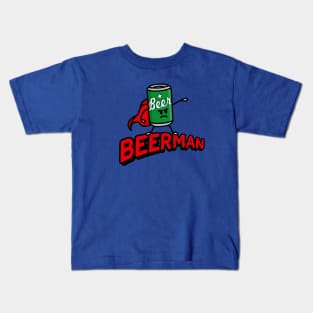 Beerman, funny superhero pun beer gifts for men Beer man Kids T-Shirt
